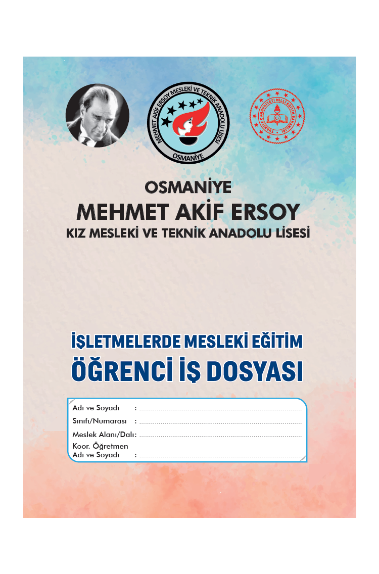 OKUL BİLGİLERİNE ÖZEL BASKI 100 ADET VE ÜZERİ İÇİN